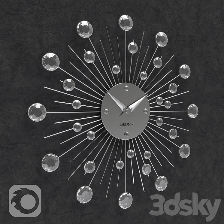Karlsson Wall clock Sunburst Watches & Clocks 3D model