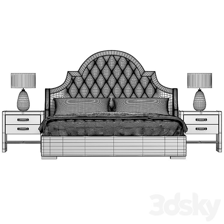 Belle Bed 3DS Max - thumbnail 2