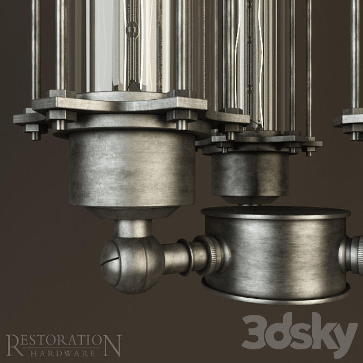 RT GRAND EDISON GLASS 3-BULB PENDANT 3D Model