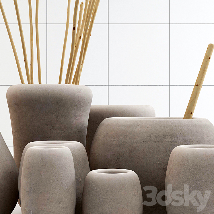 Clay dishes 3D Model