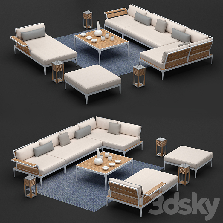 [3DSKY] Outdoor Furniture Ethimo Collection Meridien 3D Model NEW