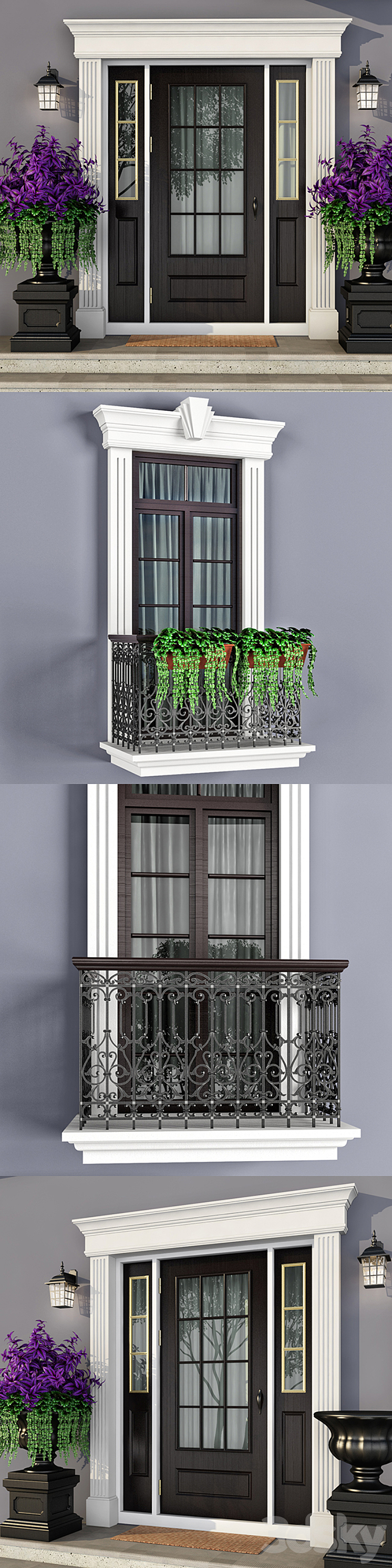Windows and doors in the style of modern classics 3DS Max - thumbnail 2