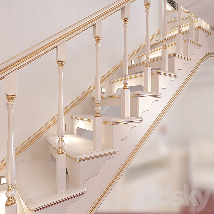 Stairs classical 3DS Max - thumbnail 2