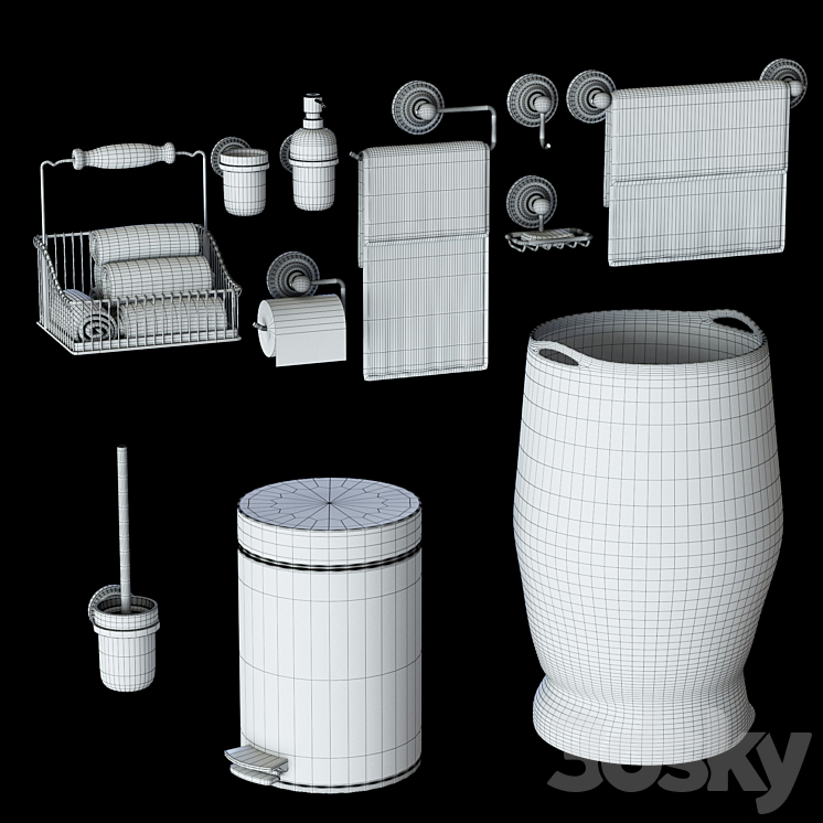 Set for bathrooms 3D Model