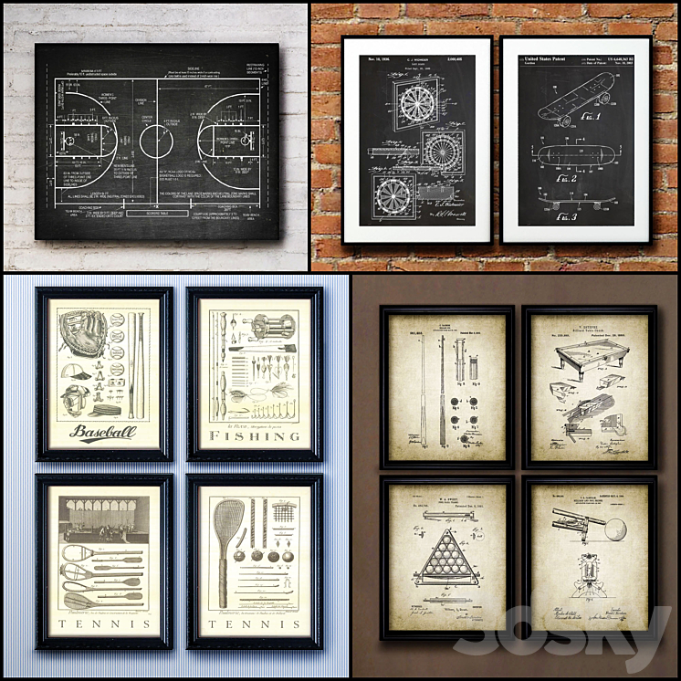 The picture in the frame. 103. Collection Sport（model:694934_Rectangle_Vray）