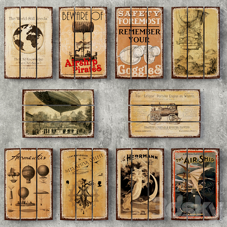 Wooden panels Hard de core（model:695042_Rectangle_Vray）