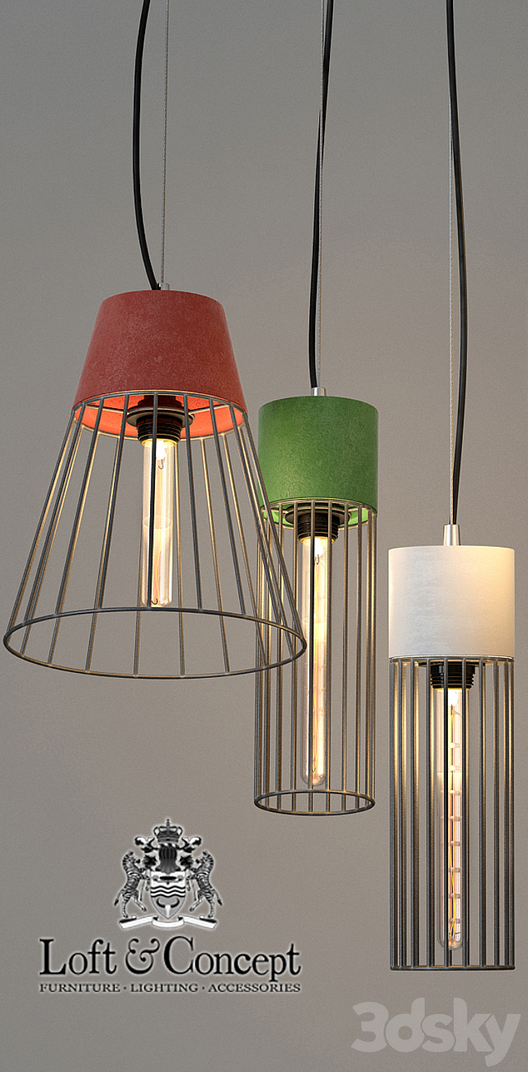 Wire cage chandelier 3D Model