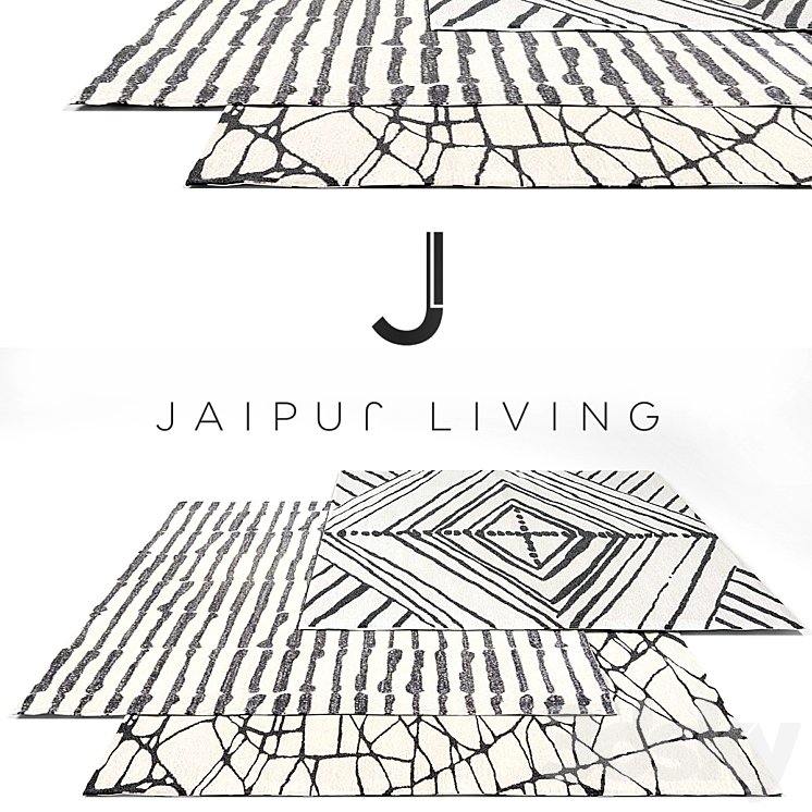 Jaipur living Luxury Rug Set 9 3DS Max - thumbnail 1