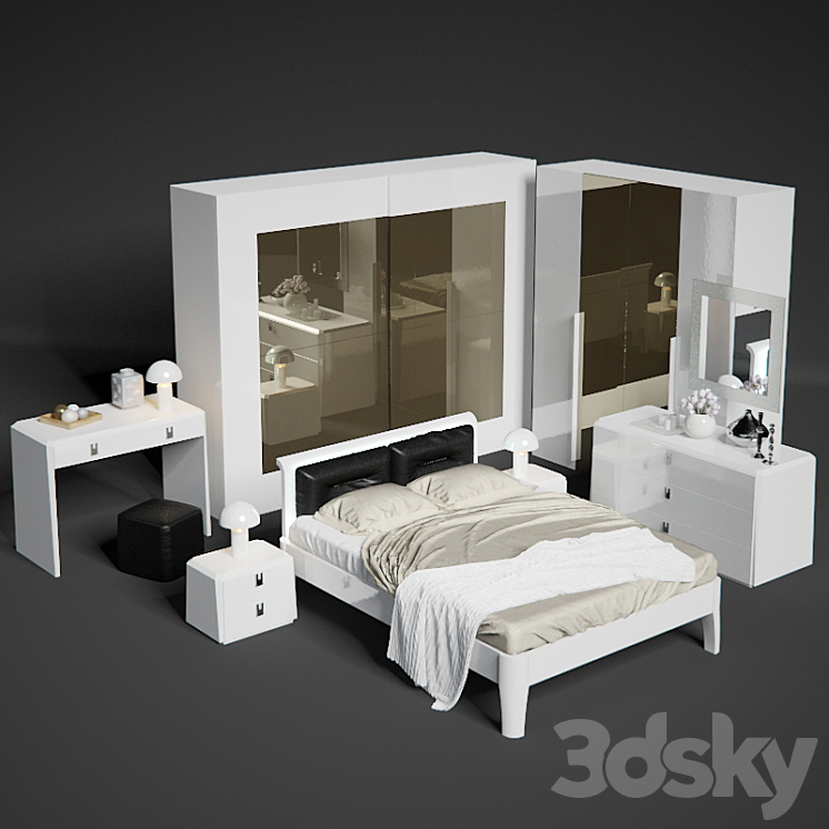Serenissima bedroom Prisma nero 3DS Max - thumbnail 1