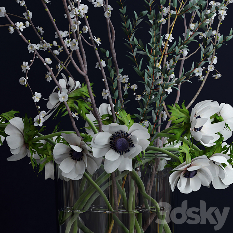 Anemones and branches 3D Model