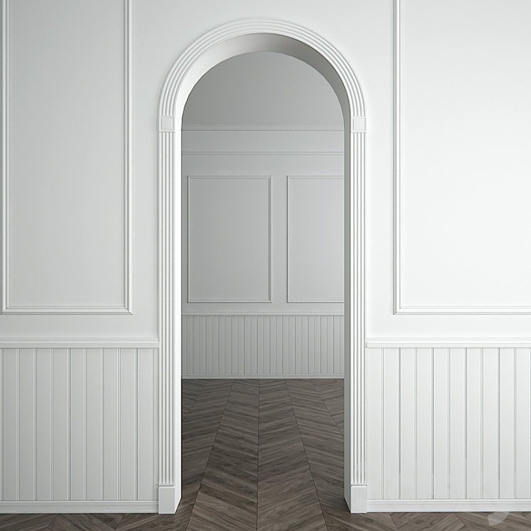Ultrawood stucco decoration of the walls and openings 3D Model