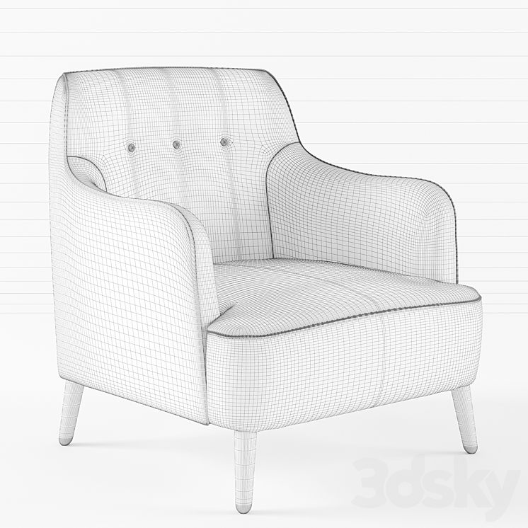 House Doctor Quest armchair dusty pink Arm chair 3D model