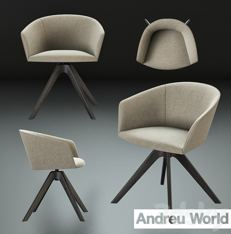 Andreu World Brandy Chair 3DS Max - thumbnail 2