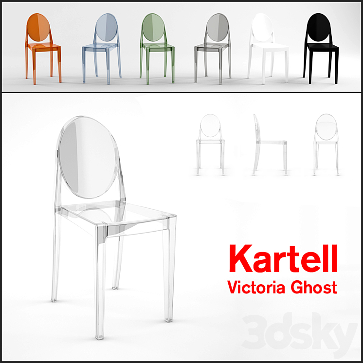 Kartell Victoria Ghost Chair 3DS Max - thumbnail 1