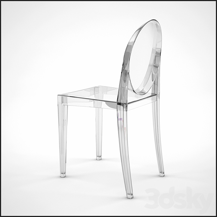 Kartell Victoria Ghost Chair 3DS Max - thumbnail 2