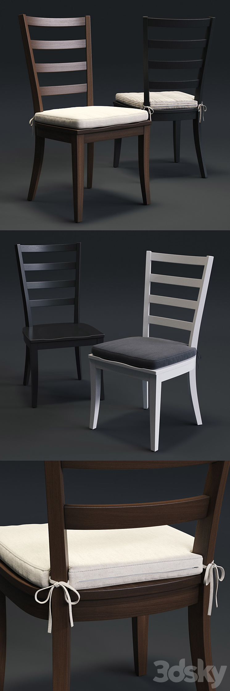 C & B Harper Chair and Avalon Table 3DS Max - thumbnail 2