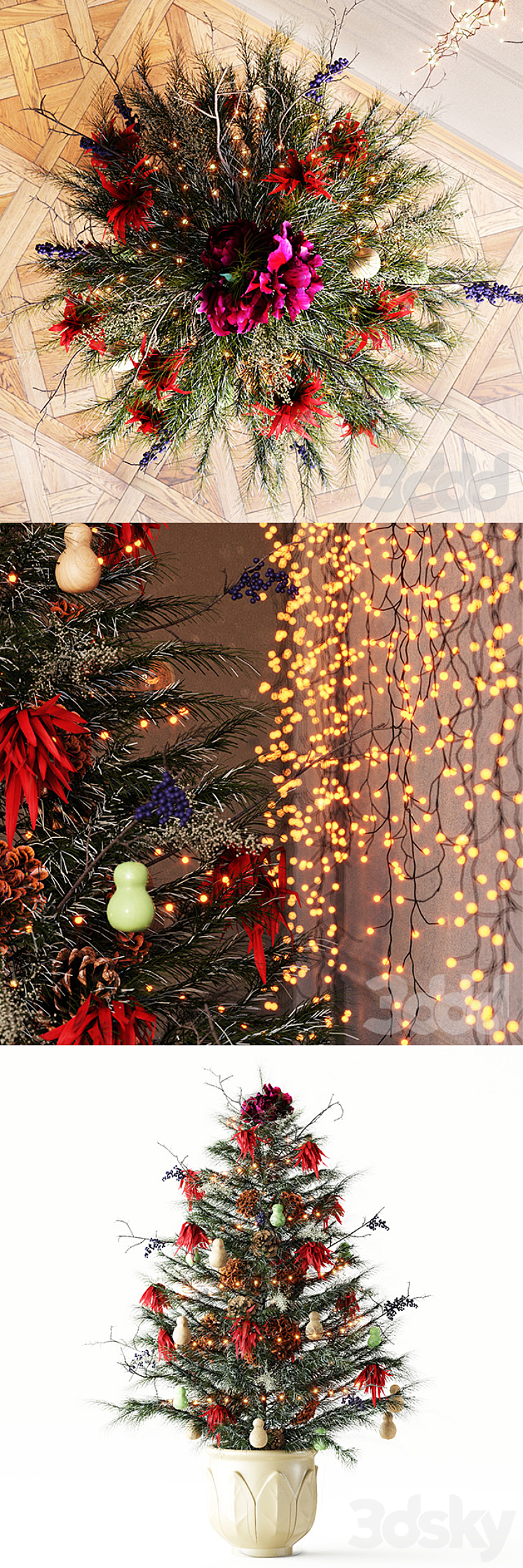 Festive Christmas Tree 3D Model