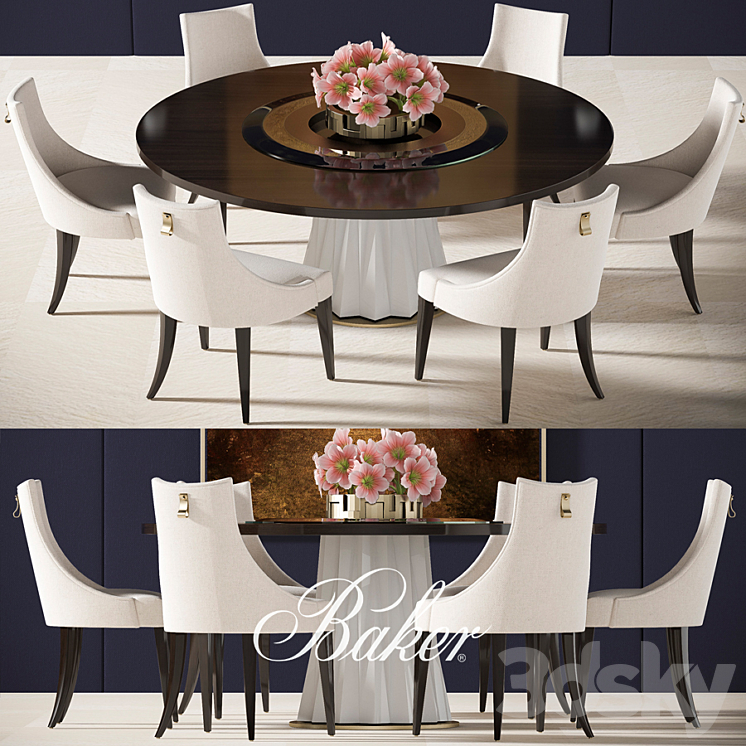 BAKER DINING TABLE 2 3DS Max - thumbnail 2