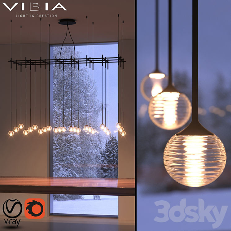Vibia Algorithm 0875 - Pendant light - 3D model