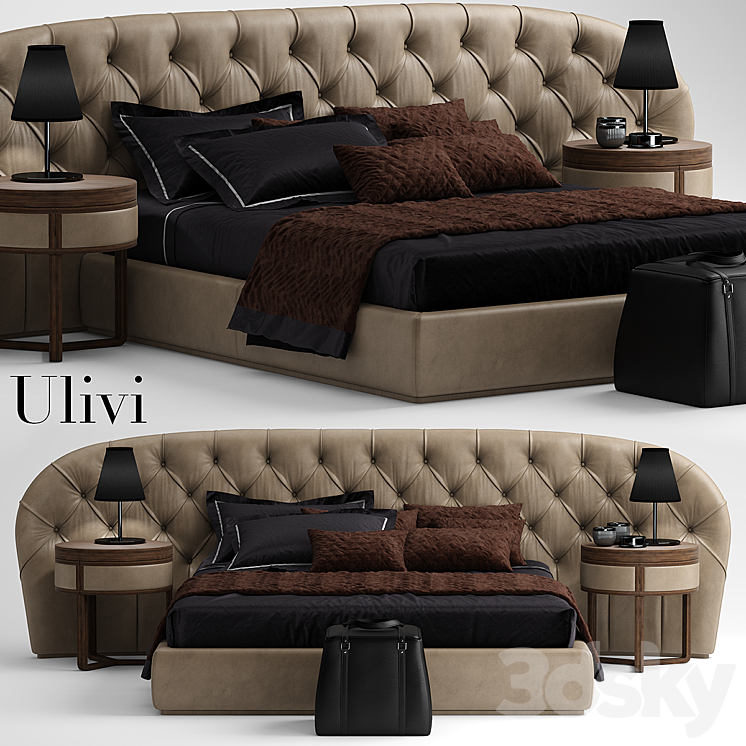 Bed ulivi MILADY 3DS Max - thumbnail 1