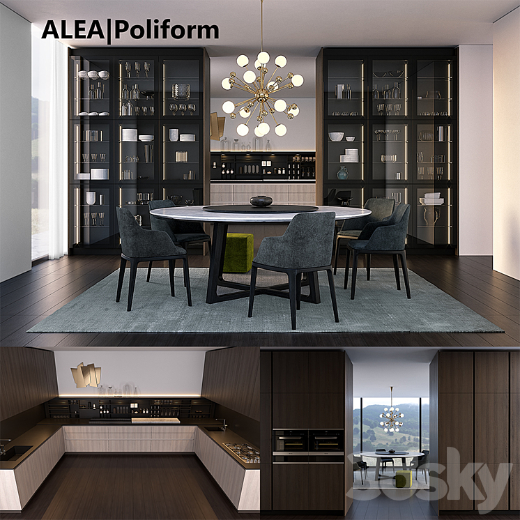 Kitchen Poliform Varenna Alea 2 (vray GGX corona PBR)