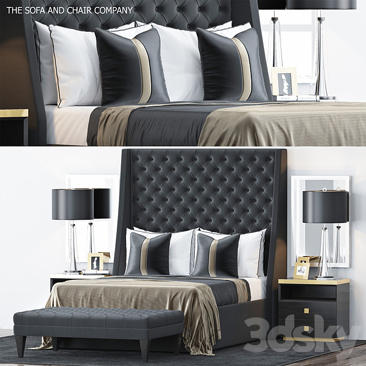 Bed by S & C 6 3DS Max - thumbnail 1