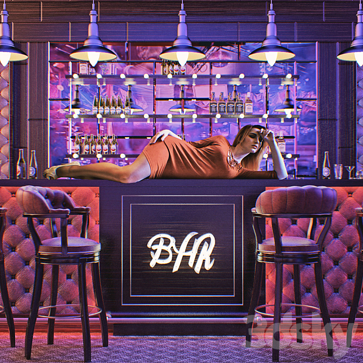 The bar at a nightclub 3DS Max - thumbnail 1