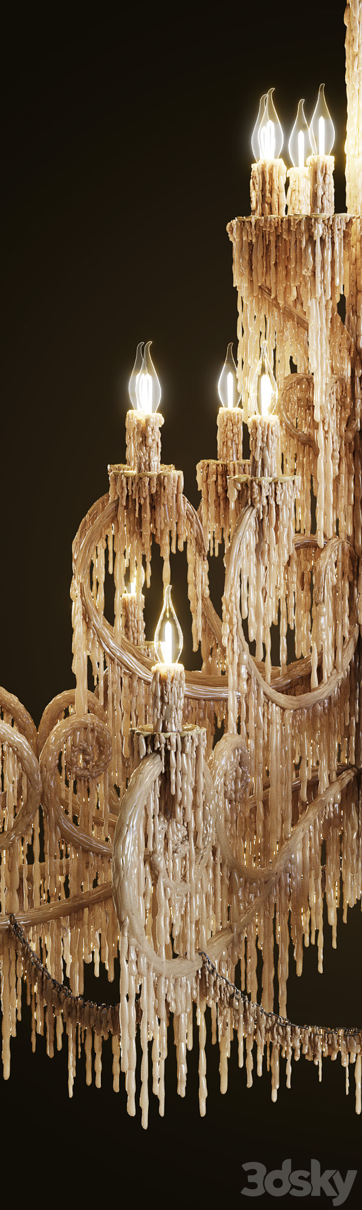 Chandelier bathed in wax 3D Model