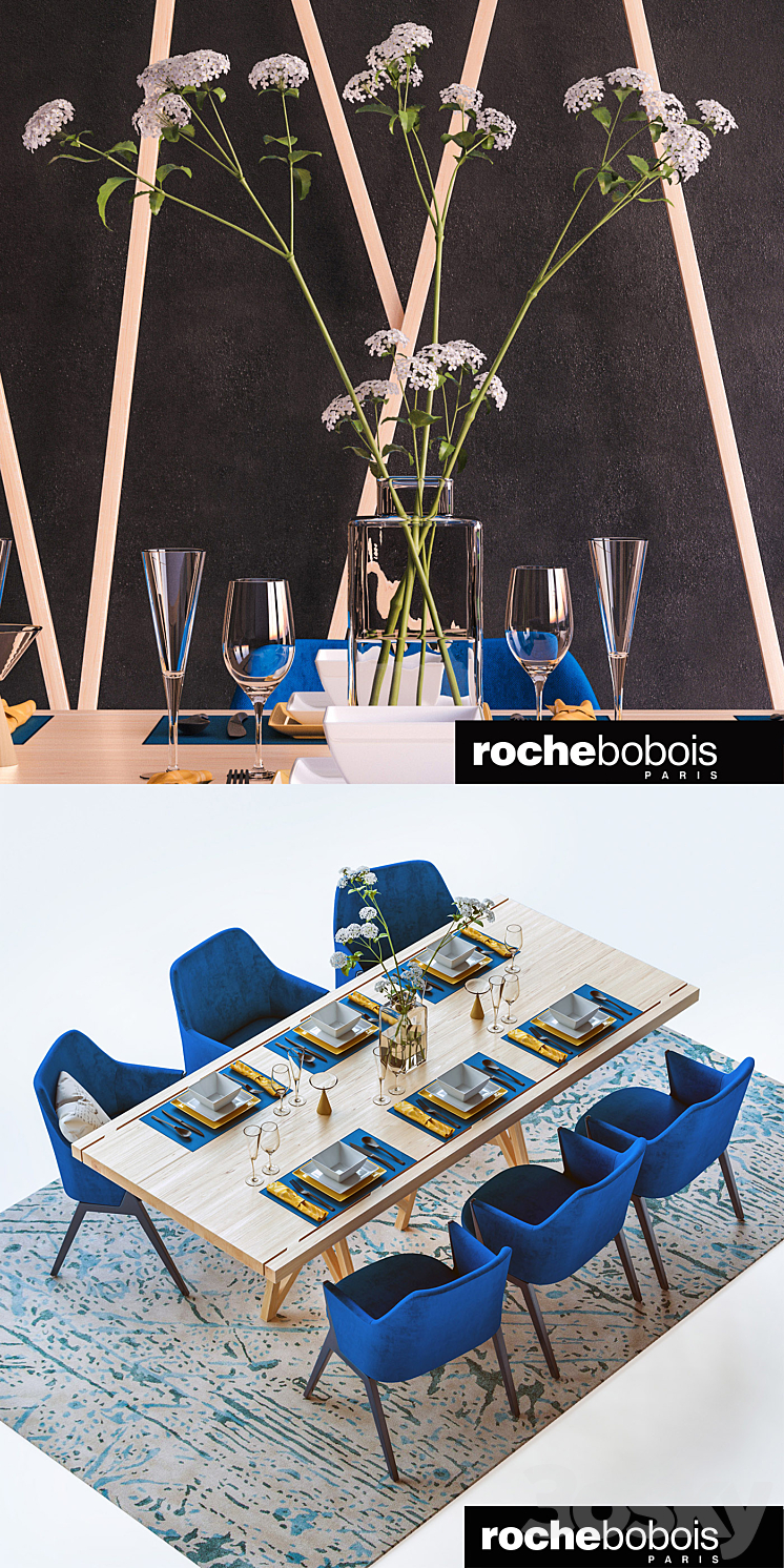 Roche bobois furniture set 3DS Max - thumbnail 2