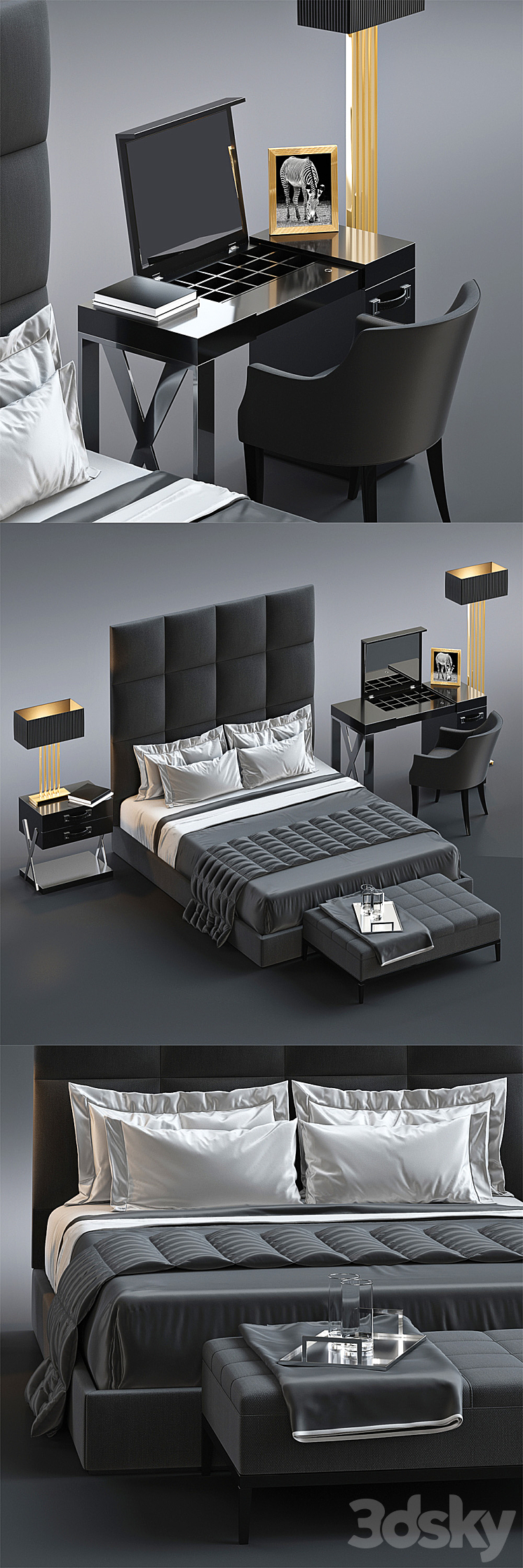 Bed by S&C 7 3DS Max - thumbnail 2