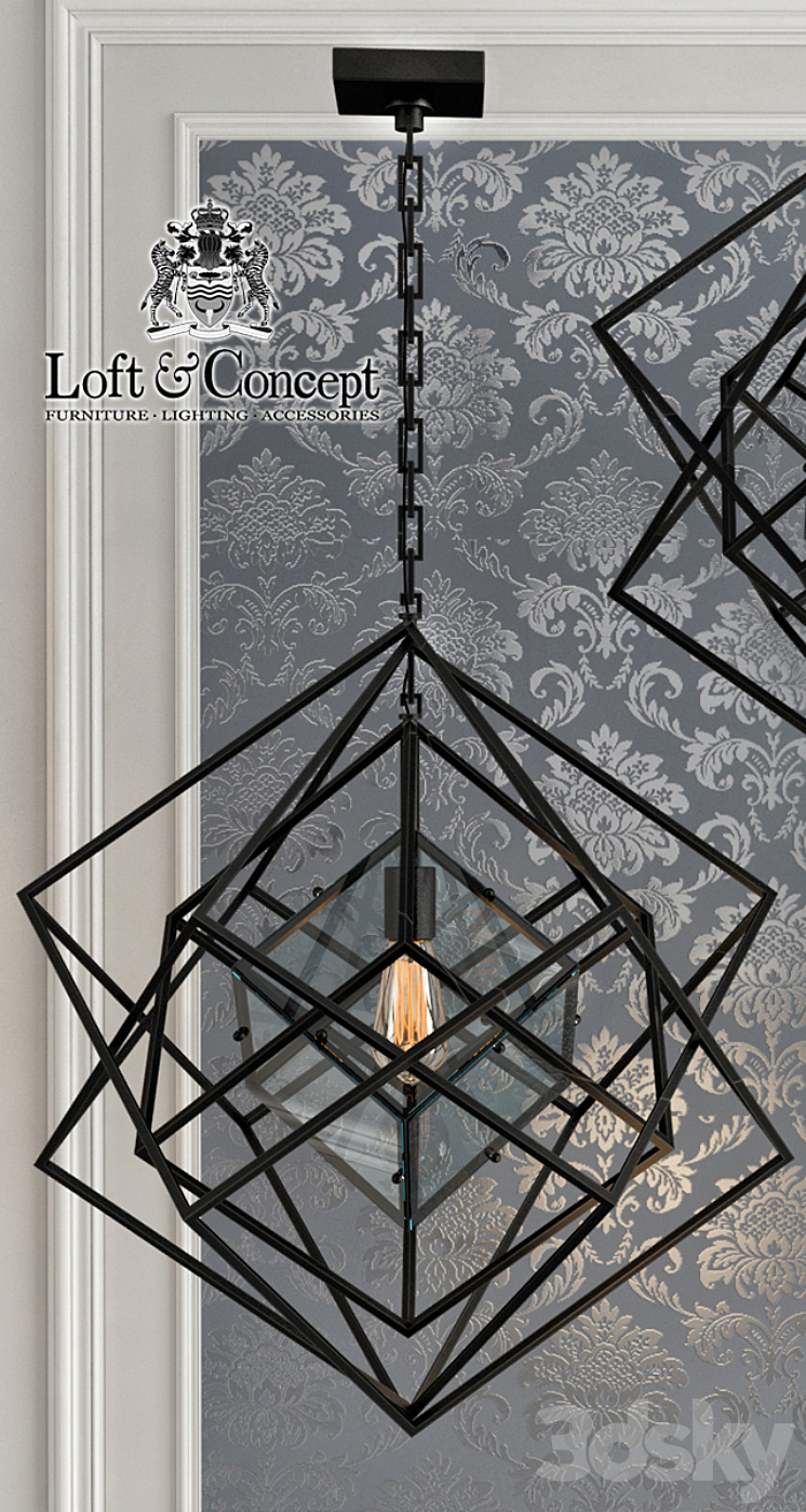 Chandelier Cubist Small Chandelier Black 3D Model