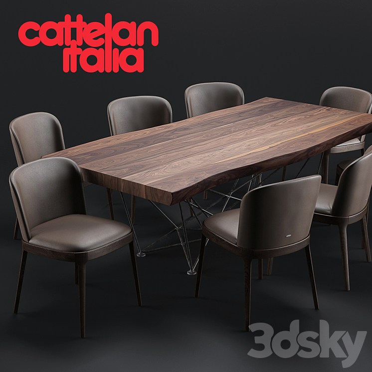 Cattelan Italia Gordon Deep Wood Magda Chair 3DS Max - thumbnail 1