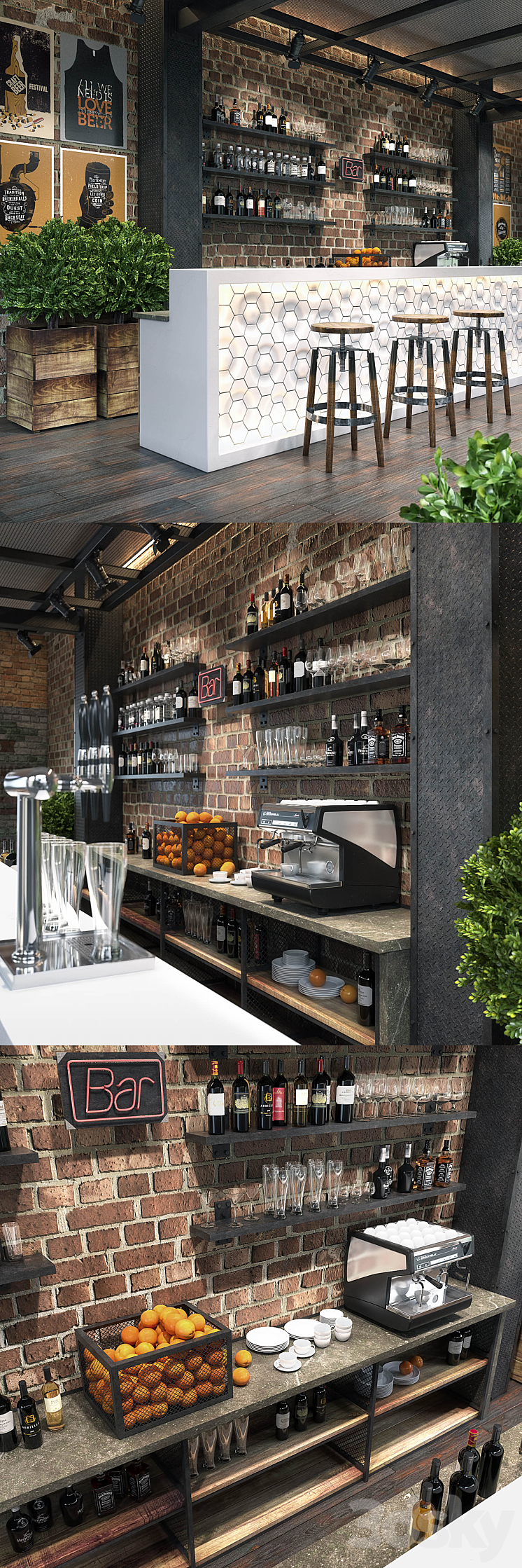 bar counter 3D Model