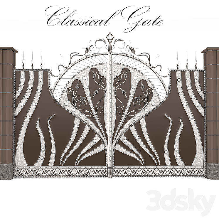 Classical forged gate 3DS Max - thumbnail 1