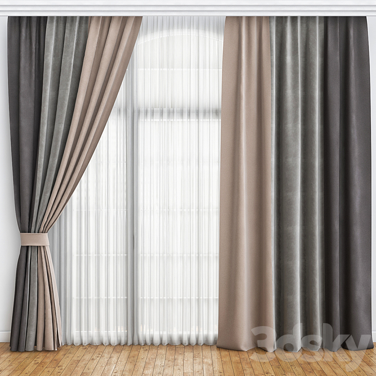 Curtains Study 3DS Max - thumbnail 1