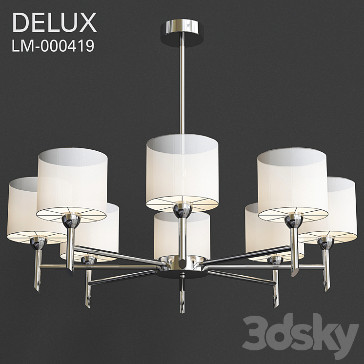 Hanging Chandelier with shades Delux 3DS Max - thumbnail 1