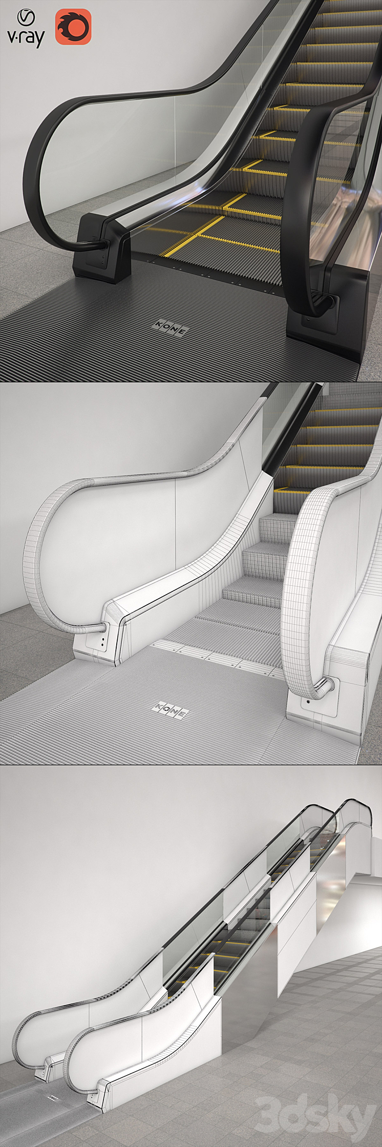 Modular escalator KONE TravelMaster 110 3D Model