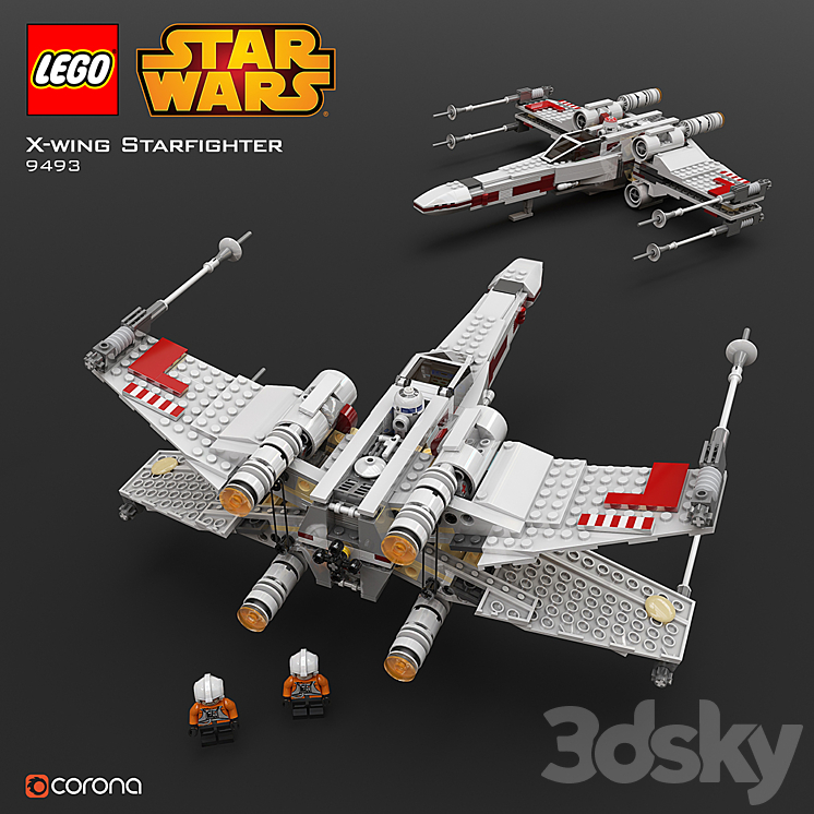 LEGO SW X - Wing Starfighter 3D Model