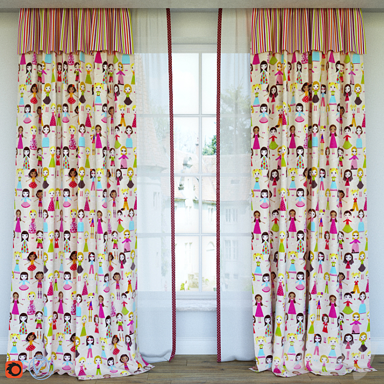 Curtains in Children 3DS Max - thumbnail 1