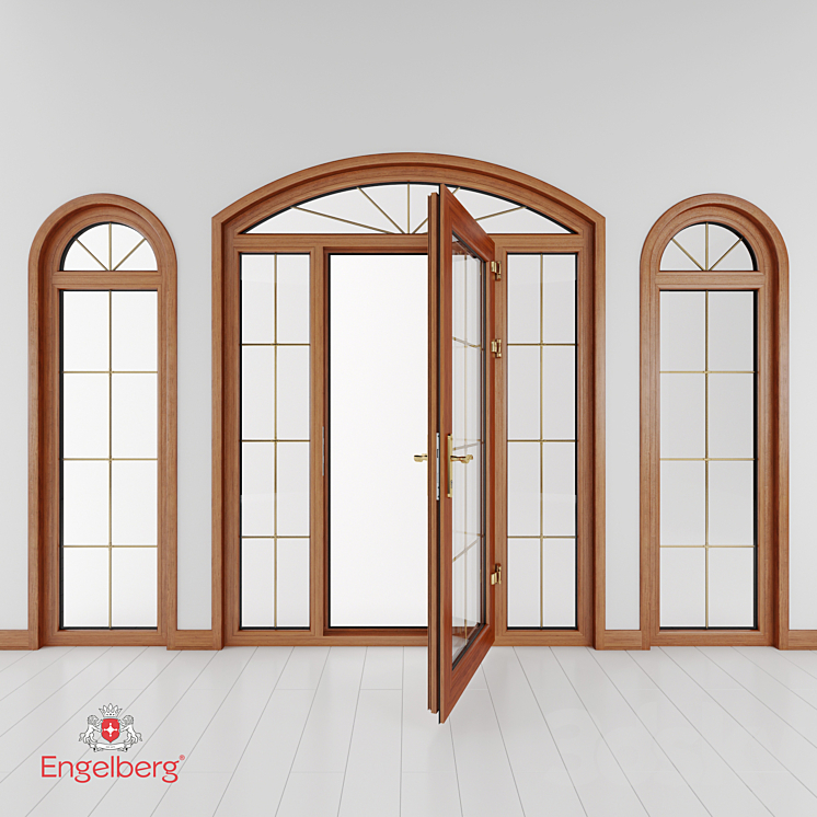 Plastic door and window with muntin bars Doors 3D model