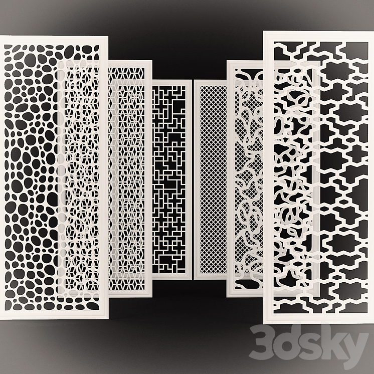 Set of decorative panels 3DS Max - thumbnail 1