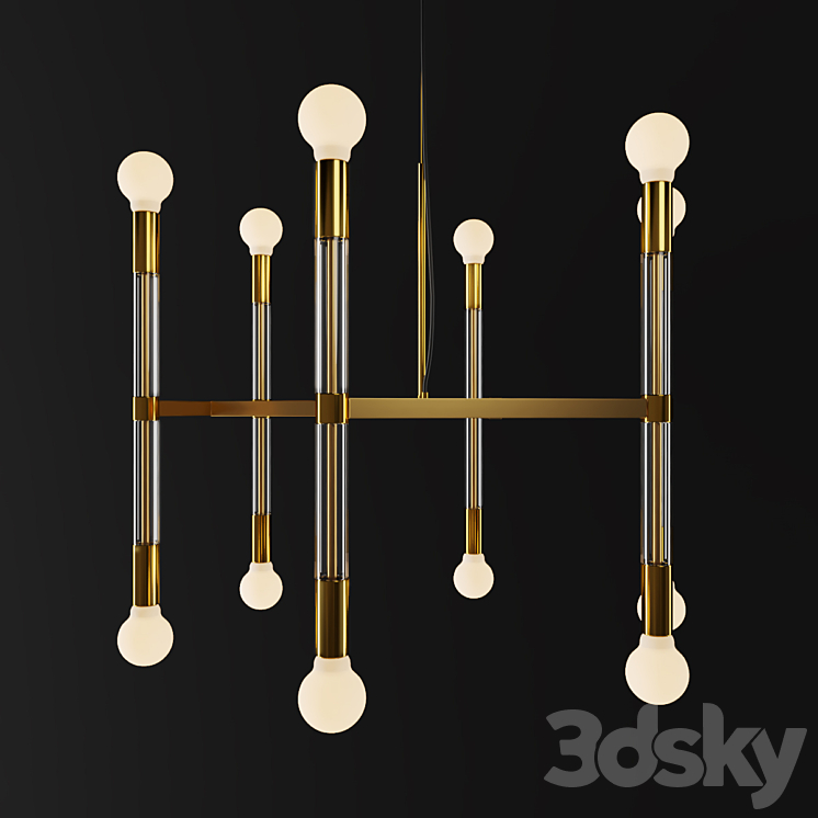 Acrylic Framework Chandelier – Round 3DS Max - thumbnail 1