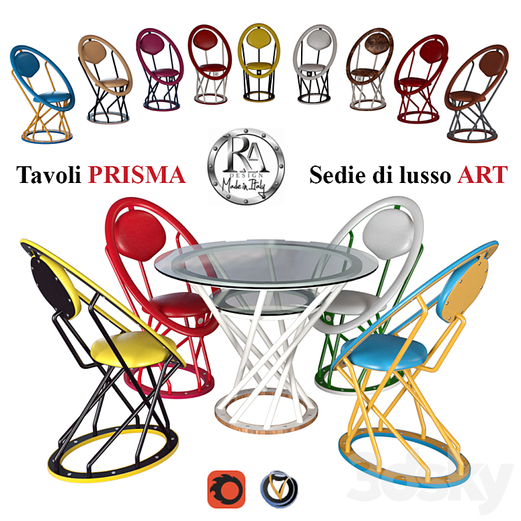 Table Prisma chairs Art (RA-DESIGN) 3DS Max - thumbnail 1