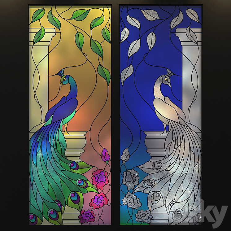 Stained Glass Peacock
