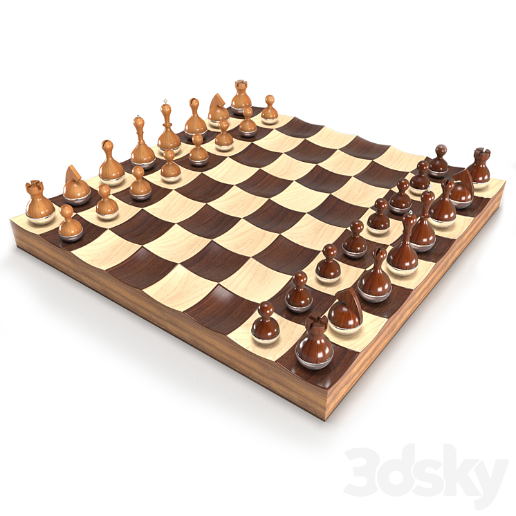Wobble chess set 3DS Max - thumbnail 1