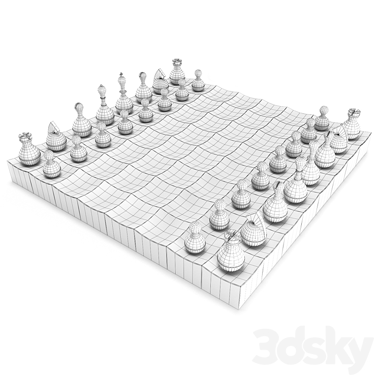 Wobble chess set 3DS Max - thumbnail 2
