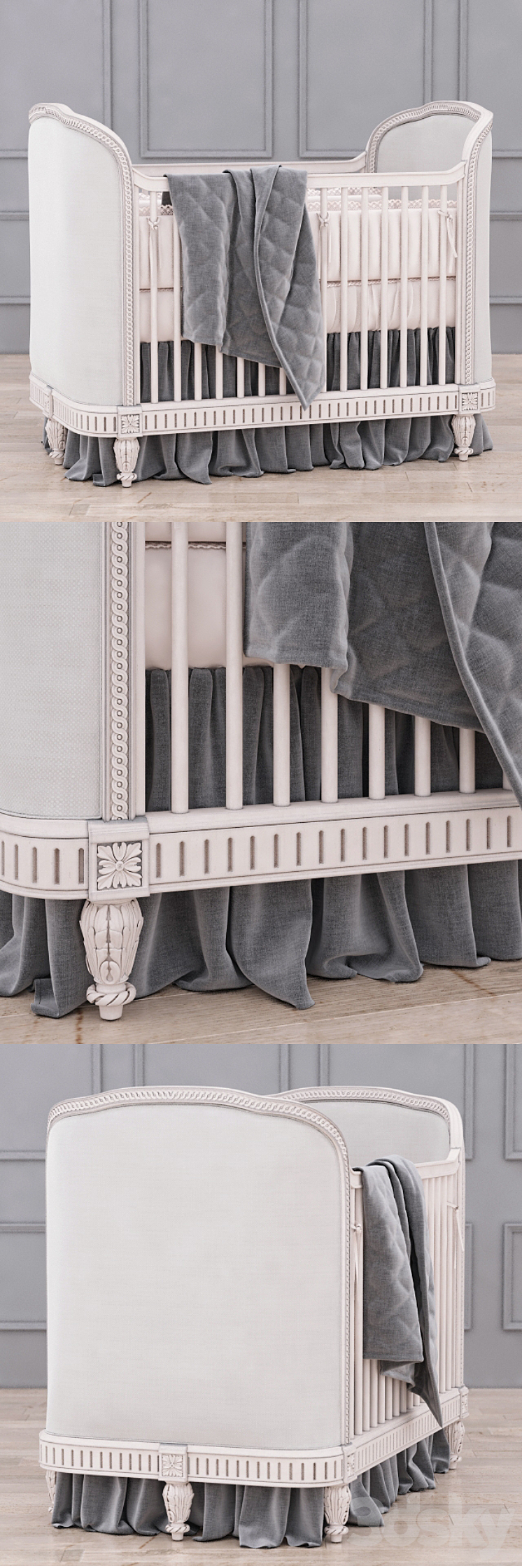 Antique grey crib outlet