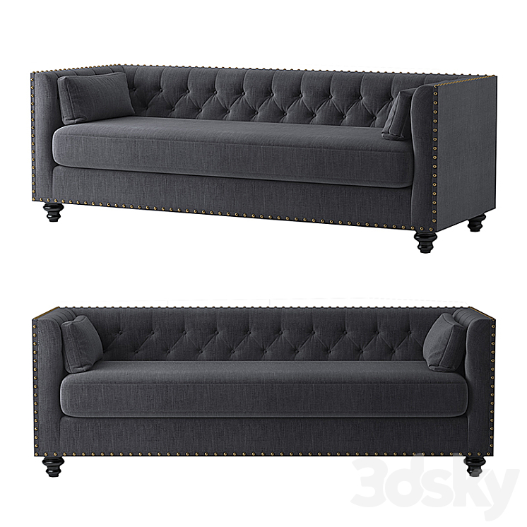 Madeline Chesterfield 3 Seater Sofa. Brosa Furniture. 3DS Max - thumbnail 1