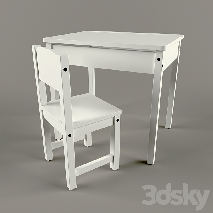 IKEA SUNDVIK Table + Chair 3D model