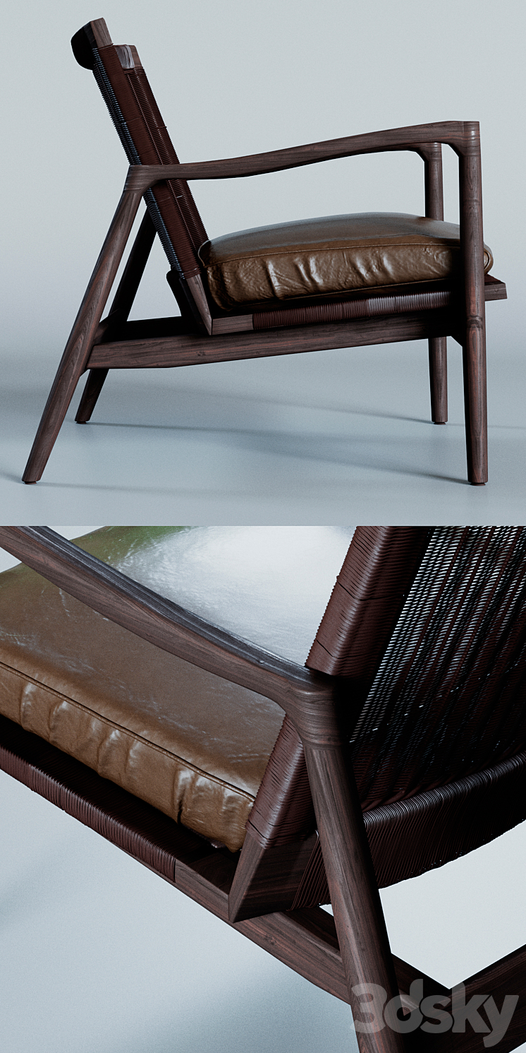 Sebago Chair by Crate and Barrel 3DS Max - thumbnail 2